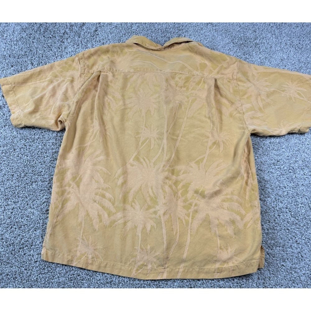 Tommy Bahama Mens Jacquard Print Silk Shirt Palm Tree Coconut Buttons Large - Picture 4 of 6